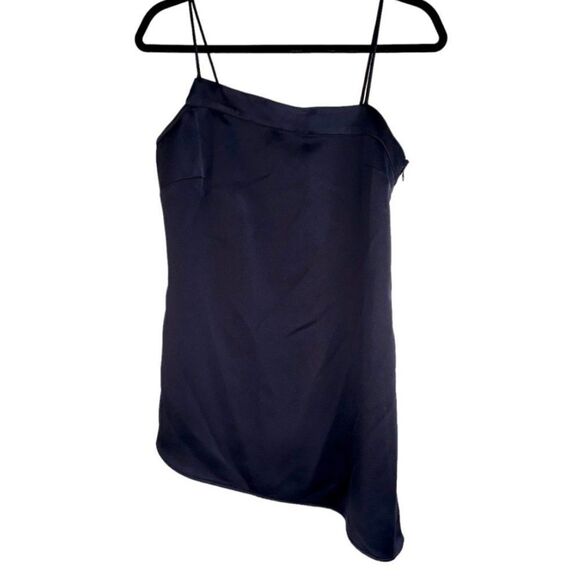 Banana Republic Tops - Banana Republic Limited Edition Womens 6 Navy Satin Asymmetric Modern Camisole